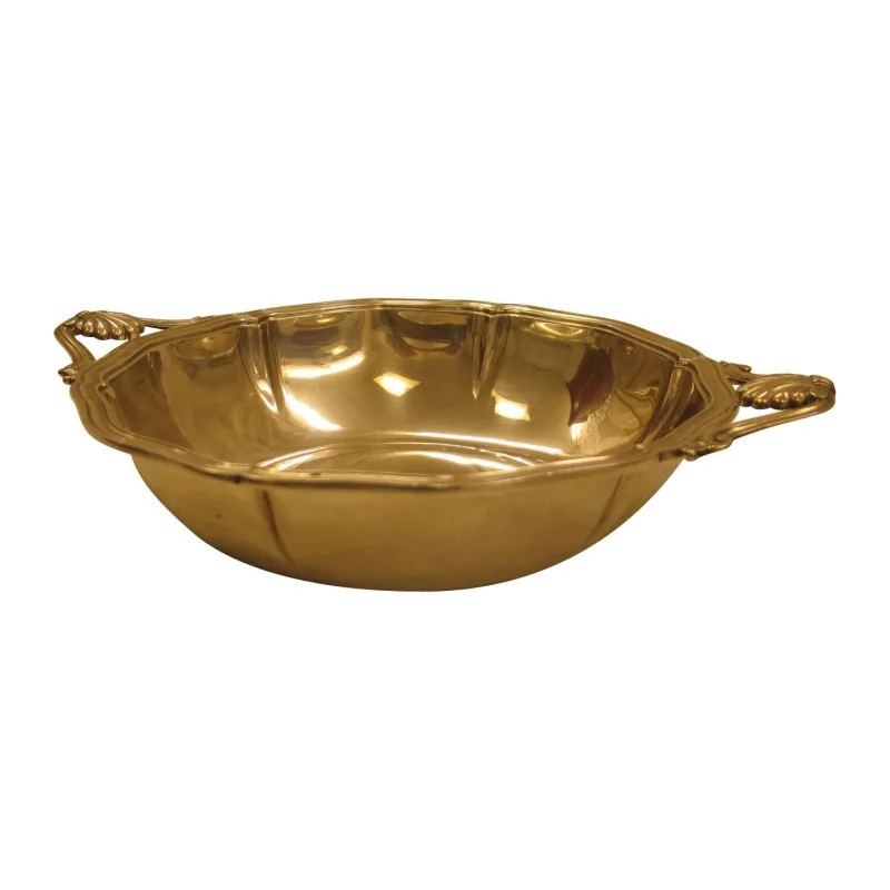 Chased silver dish with handles. (700g). Period 19th … - Moinat - Silverware
