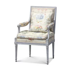 对带垫子的路易十六扶手椅，覆盖着 Lampas ……