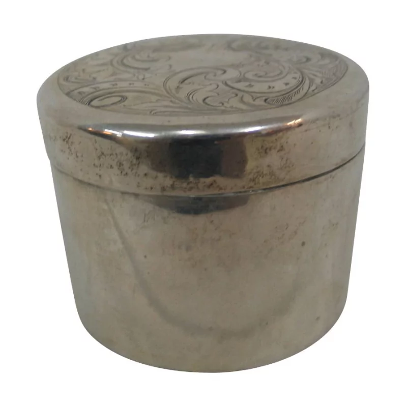 Cylindrical silver box with lid engraved with foliage, - Moinat - Wild Flowers