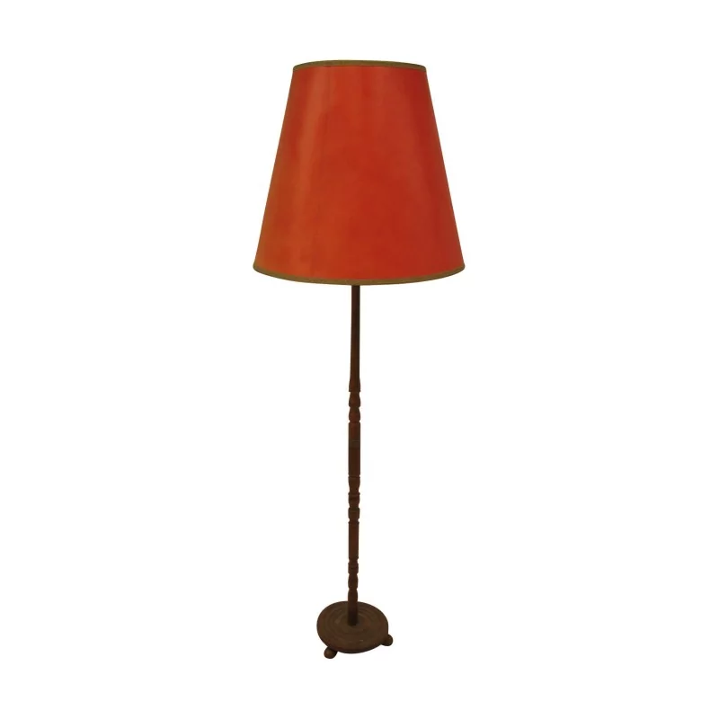 Cattail floor lamp with red shade. Period late 19th … - Moinat - Standing lamps