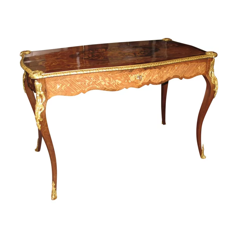 kleiner Louis XV-Schreibtisch mit Intarsien aus Palisander mit Dekor… - Moinat - VE2022/1