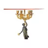 Paire de candélabres Restauration montées en lampes en bronze … - Moinat - Lampes de table