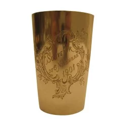 Gobelet en argent 800 jezler avec inscription "Souvenir du 6