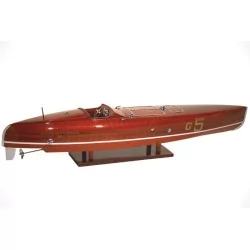 Handmade mahogany Baby Bootlegger ship model.