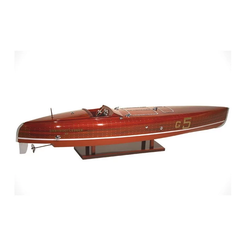 Handmade mahogany Baby Bootlegger ship model. - Moinat - Decorating accessories