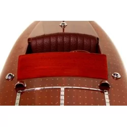 Handmade mahogany Baby Bootlegger ship model.