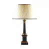 „Flambert“-Lampe aus schwarzem und goldenem Holz mit cremefarbenem Schirm. - Moinat - Tischlampen