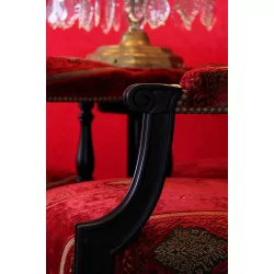Indiscret Napoleon III in black stained wood, upholstery