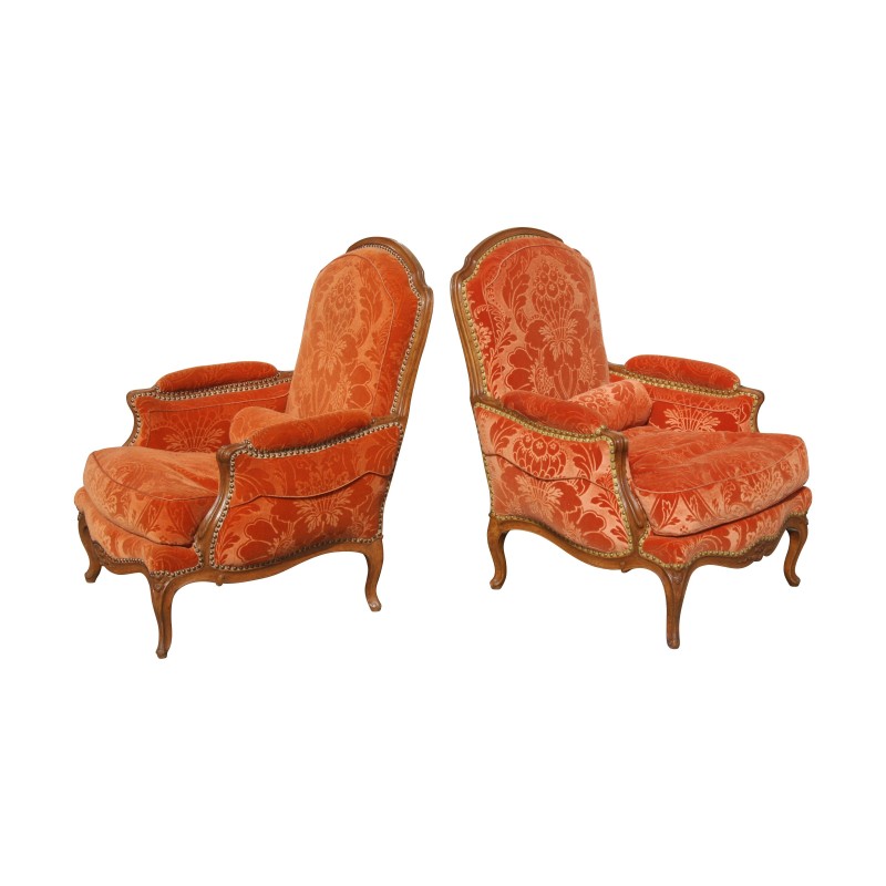 Paire de bergère Louis XV dont 1 récente, en hêtre sculpté - Moinat - Fauteuils Paire de bergère Louis XV dont 1 récente, en hêtre sculpté - Moinat - Fauteuils