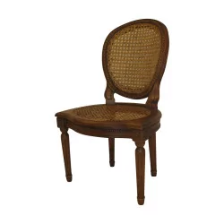 Chaise d’enfant “Monceau” de style Louis XVI en bois sculpté …
