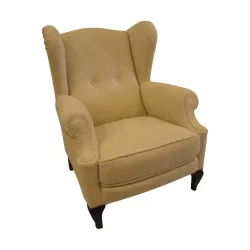large wing chair (armchair) with beech legs...