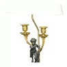Pair of Louis XV style candelabra with 2 candles in bronze … - Moinat - Table lamps
