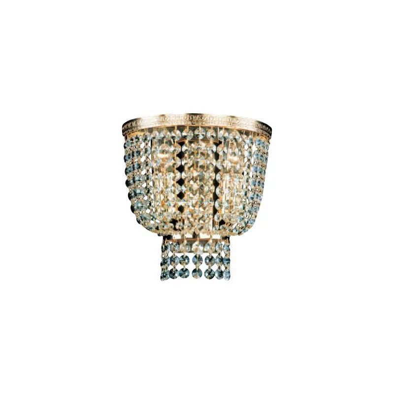 wall lamp in brass with bohemian crystal with 2 lights. - Moinat - Wall lights, Sconces