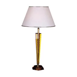 Lampe “Kufstein” en cristal de bohème de couleur ambre avec …