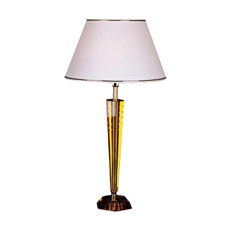 “Kufstein” lamp in bohemian crystal in amber color with … - Moinat - Table lamps