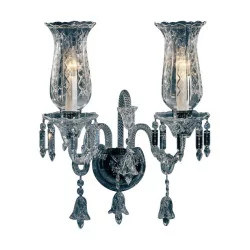 “Petrin” wall lamp in bohemian crystal with 2 lights.