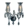 “Petrin” wall lamp in bohemian crystal with 2 lights. - Moinat - Wall lights, Sconces