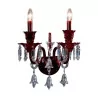 “Smichov” wall lamp in red and transparent Bohemian crystal with … - Moinat - Wall lights, Sconces