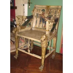 Fauteuil de décoration de style Egyptien, richement …