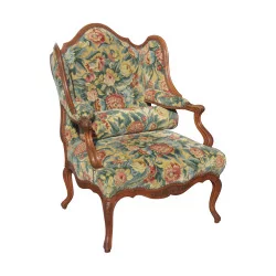 Bergere armchair in Louis XV Regency style in molded beech …