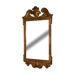 面 Louis XIV 镜子，木头和镀金灰泥，带山墙饰……