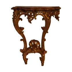 Regency console in carved and gilded wood with marble top …