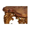 Regency-Konsole aus geschnitztem und vergoldetem Holz mit Marmorplatte … - Moinat - Konsolen, Serviertische