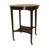 圆形爱德华七世时期的桃花心木镶嵌基座桌，带轮子…… - Moinat - End tables, Bouillotte tables, 床头桌, Pedestal tables