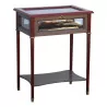 Showcase table in executive style in gray painted cherry … - Moinat - Bookshelves, Bookcases, Curio cabinets, Vitrines