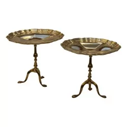 Paire de tables miniatures en argent. Angleterre. Poids 190 gr