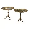 Paire de tables miniatures en argent. Angleterre. Poids 190 gr - Moinat - Argenterie