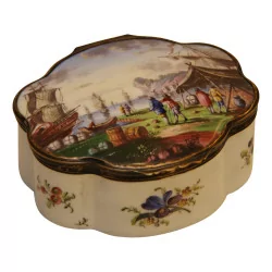 Enamel box called “de Négoce” with decoration on the lid and …