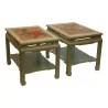 Paire de table bout de canapé avec tablette, de style Japonais … - Moinat - Bouts de canapé, Bouillottes, Chevets, Guéridons