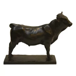 Taureau en bronze signé de Henri Vallette et daté 1911. …