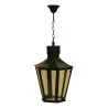 6-sided lantern in green sheet metal, fully restored, bottom - Moinat - Chandeliers, Ceiling lamps