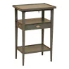 Directoire bedside table in gray painted wood, with 1 drawer and 1 - Moinat - End tables, Bouillotte tables, Bedside tables, Pedestal tables
