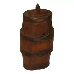 Small oval liqueur barrel in fir. Period late 19th, …