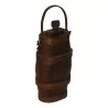 Small oval wooden liquor barrel with a leather strap. - Moinat - Decorating accessories