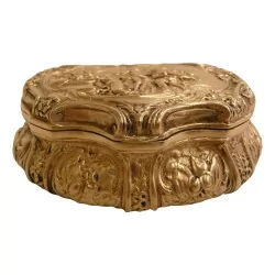 Boîte à priser en argent 800 (100 gr). Français, 19ème siècle.