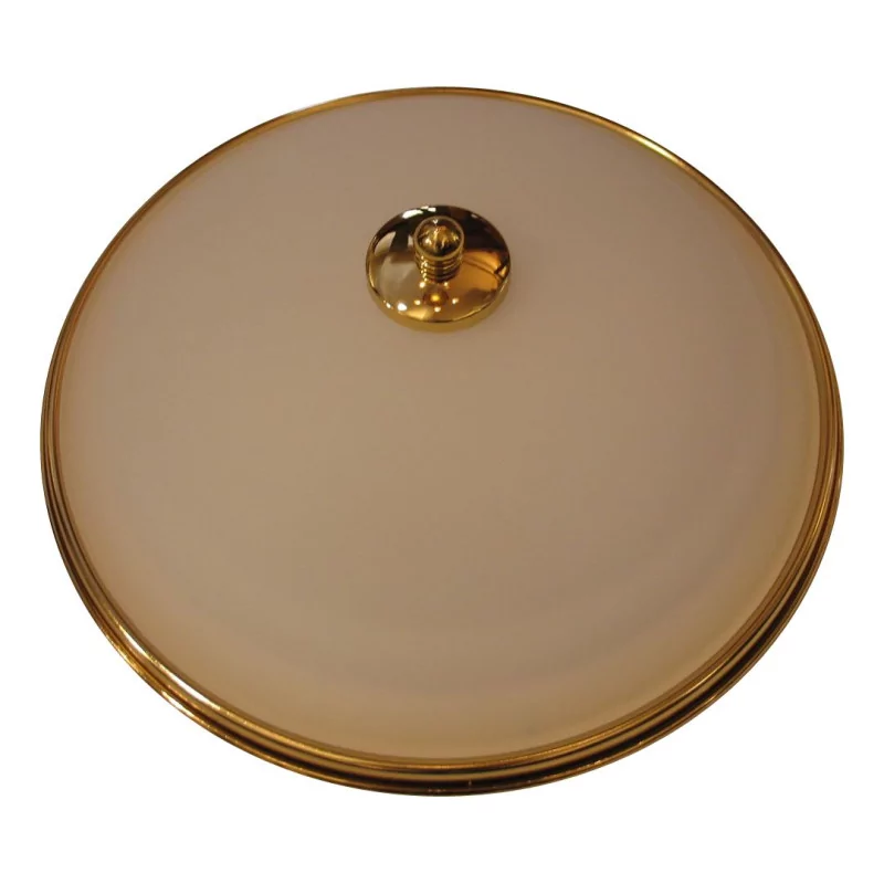 Brass ceiling lamp with frosted glass. - Moinat - Chandeliers, Ceiling lamps