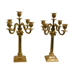 Paire de chandeliers en argent 800 (2694g) par Korner et Proll …