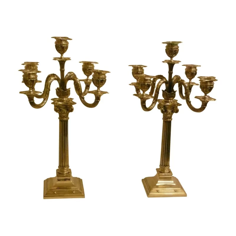 Paire de chandeliers en argent 800 (2694g) par Korner et Proll - Moinat - Bougeoirs, Chandeliers Paire de chandeliers en argent 800 (2694g) par Korner et Proll - Moinat - Bougeoirs, Chandeliers