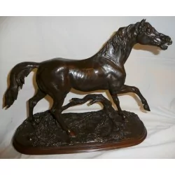 Bronze “Etalon” signed Jules Moigniez, light patina. French, …