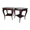 对路易十五风格床头柜，采用 PLUM 漆面山毛榉木/金色和…… - Moinat - End tables, Bouillotte tables, 床头桌, Pedestal tables