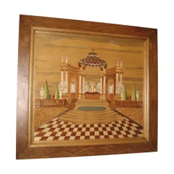 wooden panel inlaid “Terre Romaine”, work …