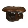 Brienz “reclining bear” footstool in carved wood. Swiss, … - Moinat - Stools, Benches, Pouffes