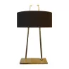 “Estro” lamp with golden base and black lampshade. - Moinat - Table lamps