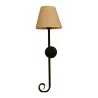 “Ombrelle” wall light in patinated wrought iron, with lampshade. - Moinat - Wall lights, Sconces