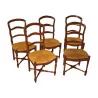 Series of 5 straw chairs in walnut. Period: 18th century. - Moinat - Chairs
