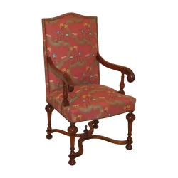 Paar Sessel im Louis XIII-Stil aus Nussbaum mit …